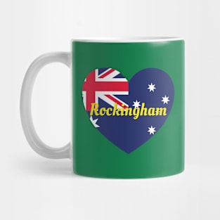 Rockingham WA Australia Australian Flag Heart Mug